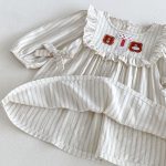 【73-110cm】ワンピース 女の子 ストライプ クマ柄 - 画像 (14)