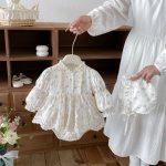 【66-90cm】ロンパース ベビー パフスリーブ 花柄 - 画像 (10)