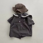 【73-100cm】セットアップ ベビー セーラー襟 シンプル - 画像 (7)