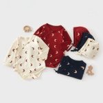 【52-80cm】ロンパース＆帽子 ベビー 月柄 シンプル