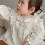 【73-90cm】ブラウス ベビー 無地 ジャカード - 画像 (6)