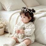 【66-90cm】ロンパース ベビー 小花柄 丸襟 - 画像 (5)