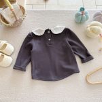 【66-100cm】長袖Tシャツ ベビー服 女の子 おしゃれ 襟付き 刺繍 - 画像 (10)
