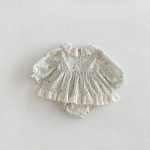 【66-90cm】ロンパース ベビー 丸襟 小花柄 - 画像 (7)