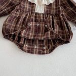 【66-90cm】ロンパース ベビー チェック柄 フリルカラー - 画像 (11)