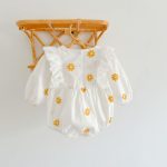 【66-100cm】ロンパース ベビー デイジー 刺繍 - 画像 (10)