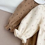 【66-100cm】ロンパース ベビー ドット 小花柄 - 画像 (8)