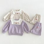 【80-130cm】セットアップ 女の子 刺繍 スクエアネック - 画像 (9)