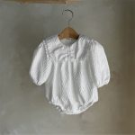 【66-90cm】ロンパース ベビー 襟付き ジャカード - 画像 (6)