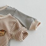 【66-90cm】カバーオール ベビー くま ボーダー - 画像 (15)