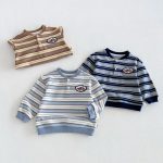 【80-130cm】長袖Tシャツ 男の子 ボーダー ワッペン - 画像 (7)