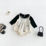 【66-90cm】ロンパース＆メロウフリルトップス ベビー ドット 蝶結び - 画像 (2)