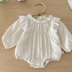 【66-90cm】ロンパース ベビー スイート 花柄レース - 画像 (3)