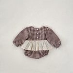 【66-90cm】ロンパース ベビー チェック レイヤード - 画像 (9)