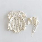 【66-90cm】ロンパース ベビー レース 小花柄 - 画像 (3)