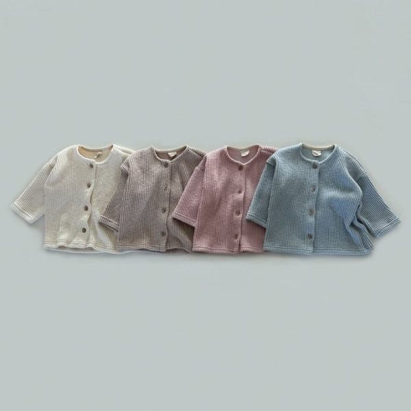 【80-120cm】カーディガン キッズ ニット 無地 カジュアル