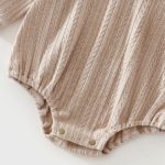 【66-90cm】ロンパース ベビー フリル襟 ジャカード - 画像 (8)