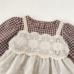 【66-90cm】ロンパース ベビー チェック レイヤード - 画像 (10)