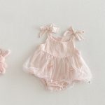 【66-90cm】ロンパース&ドットロン ベビー 蝶結び チュール - 画像 (4)