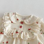 【66-90cm】ロンパース ベビー いちご プリント - 画像 (7)