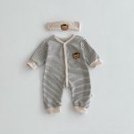 【66-90cm】カバーオール ベビー くま ボーダー - 画像 (7)