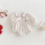 【66-90cm】ロンパース ベビー ドット 丸襟 - 画像 (4)
