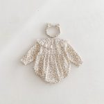 【66-90cm】ロンパース ベビー 韓国風 小花柄 - 画像 (4)