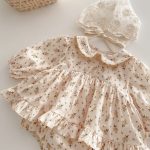 【66-90cm】ロンパース ベビー 小花柄 シンプル - 画像 (7)