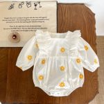 【66-100cm】ロンパース ベビー デイジー 刺繍 - 画像 (11)
