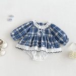 【66-90cm】ロンパース ベビー レース フリル襟 フラワー刺繍 - 画像 (2)