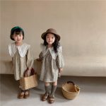 【80-130cm】ワンピース 女の子 韓国風 ナチュラル フリル襟 - 画像 (3)