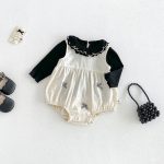 【66-90cm】ロンパース＆メロウフリルトップス ベビー ドット 蝶結び - 画像 (5)