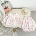 【73-120cm】セットアップ ベビー 柔らか クマ柄 フリル - 画像 (6)