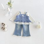 【73-110cm】トップスorボトムスベビー 花柄 フリル - 画像 (2)