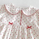 【66-90cm】ロンパース ベビー ドット 丸襟 - 画像 (7)