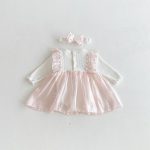 【66-90cm】ロンパースワンピ ベビー リボン チュール - 画像 (14)