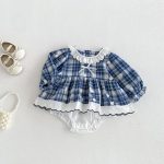 【66-90cm】ロンパース ベビー レース フリル襟 フラワー刺繍 - 画像 (5)