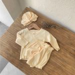 【66-90cm】セットアップ ベビー ジャカード ニット 帽子 - 画像 (7)