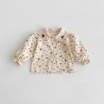 【66-90cm】ブラウスorロンパース ベビー 小花柄 丸襟 - 画像 (12)