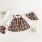 【66-90cm】ロンパース&帽子 ベビー チェック レトロ - 画像 (4)