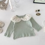 【66-90cm】サロペットロンパース ベビー 花柄 チュール襟 - 画像 (8)