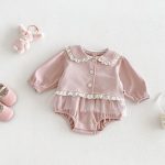 【66-90cm】ロンパース&丸襟ジャケット ベビー 蝶結び チュール - 画像 (3)