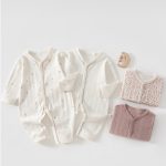 【59-90cm】カバーオール ベビー ジャカード シンプル