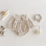 【66-90cm】ロンパース ベビー 韓国風 小花柄 - 画像 (2)