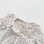 【66-90cm】長袖ロンパース ベビー 小花柄 襟付き - 画像 (7)