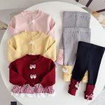 【66-90cm】カーディガン&レギンス ベビー 可愛い 蝶結び - 画像 (7)