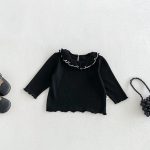 【66-90cm】ロンパース＆メロウフリルトップス ベビー ドット 蝶結び - 画像 (7)