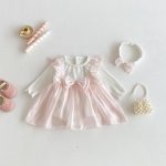 【66-90cm】ロンパースワンピ ベビー リボン チュール - 画像 (3)