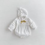 【66-100cm】ロンパース&帽子 ベビー 蝶結び レース - 画像 (4)