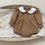 【66-100cm】ロンパース ベビー ドット 小花柄 - 画像 (10)